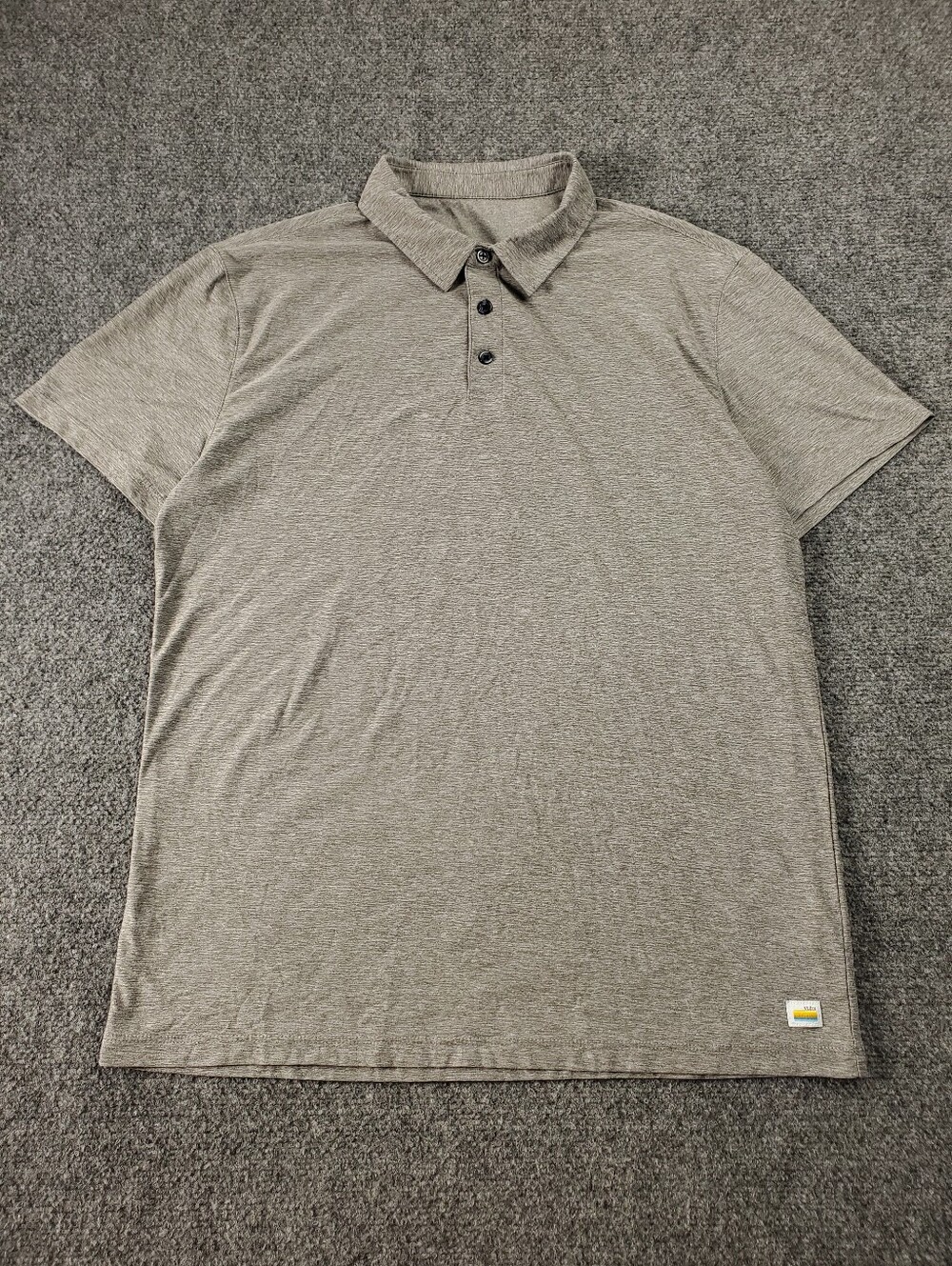 Vuori Strato Tech Polo Shirt Medium Heather Gray Golf Stretch Performance UPF